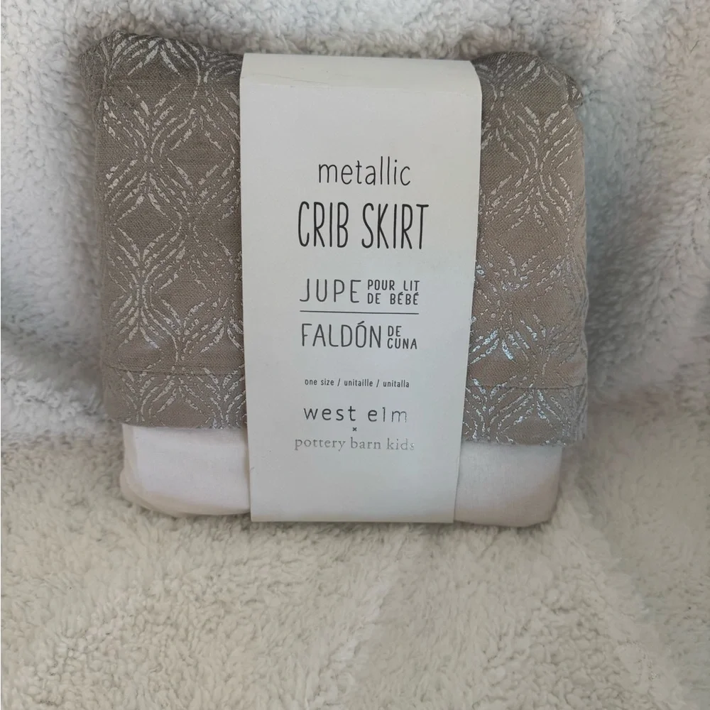 ✨ NWT West Elm x Pottery Barn Kids Metallic Crib Skirt